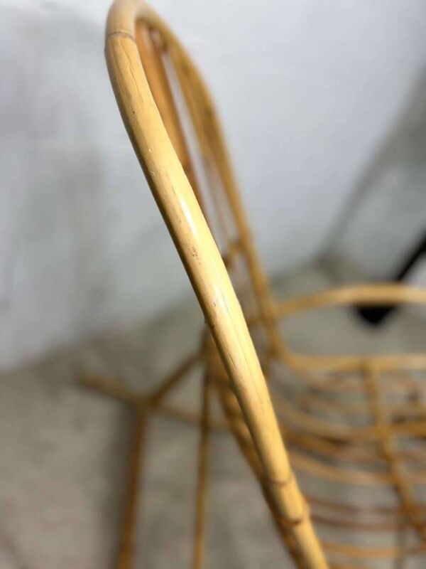 Rocking chair vintage en osier 'rohé'