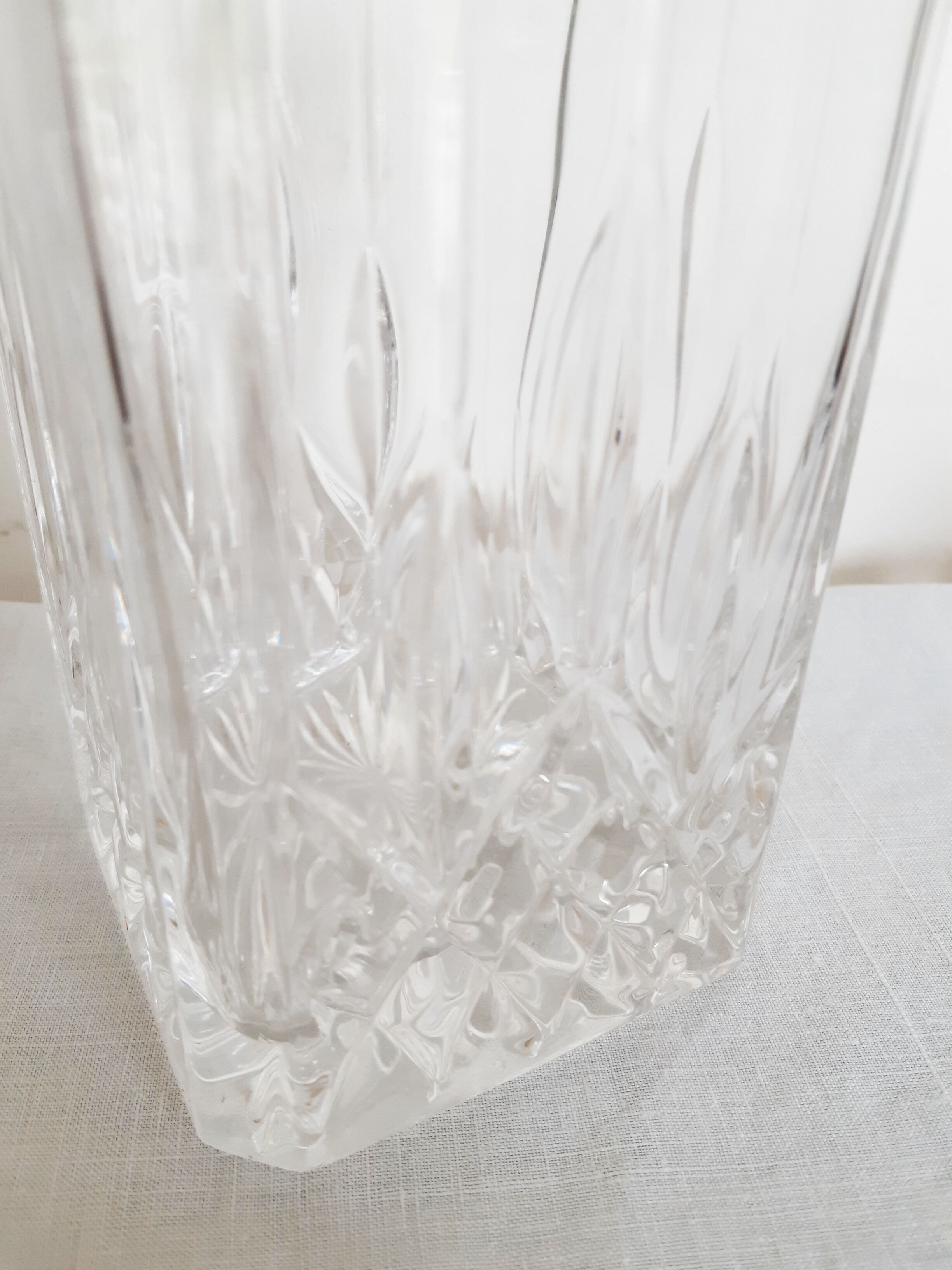 Whisky decanter, diamond-cut glass, bottle, 60s