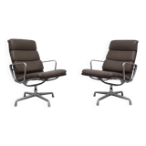 Early pair of Eames 'EA216' swivel lounge chairs by Herman Miller, 1960s