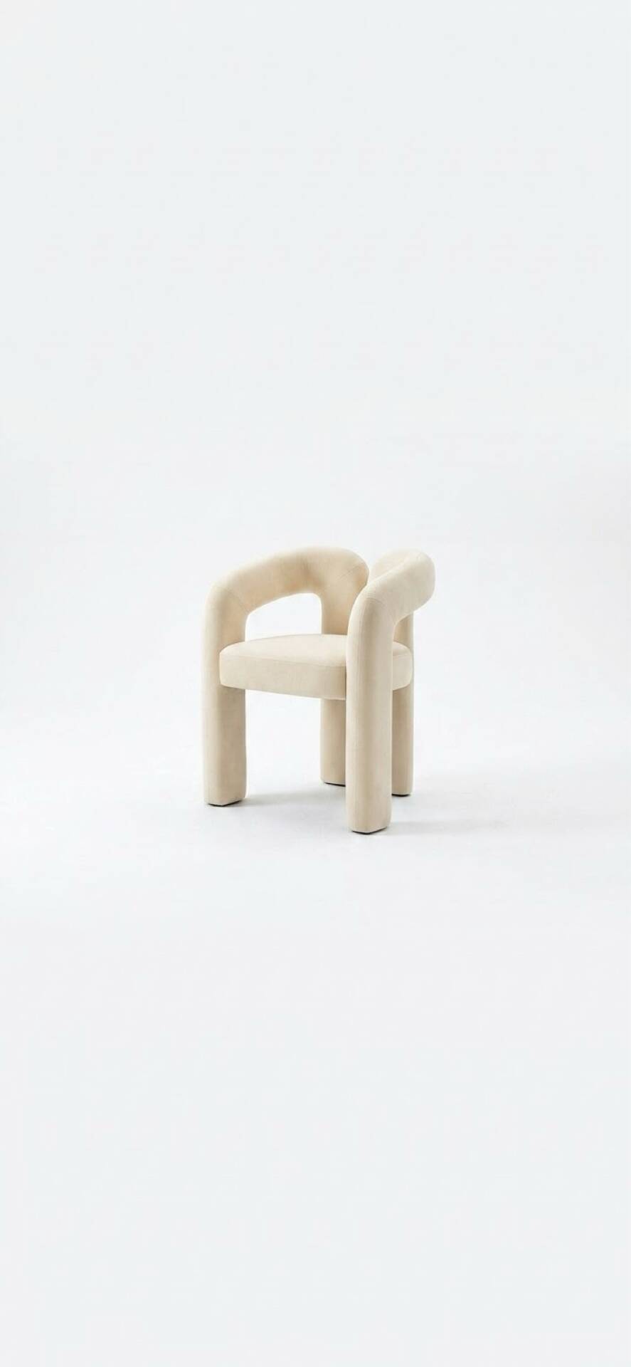 Chair design in white fabric