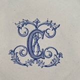 Gien - sublime set of old plates monogram C