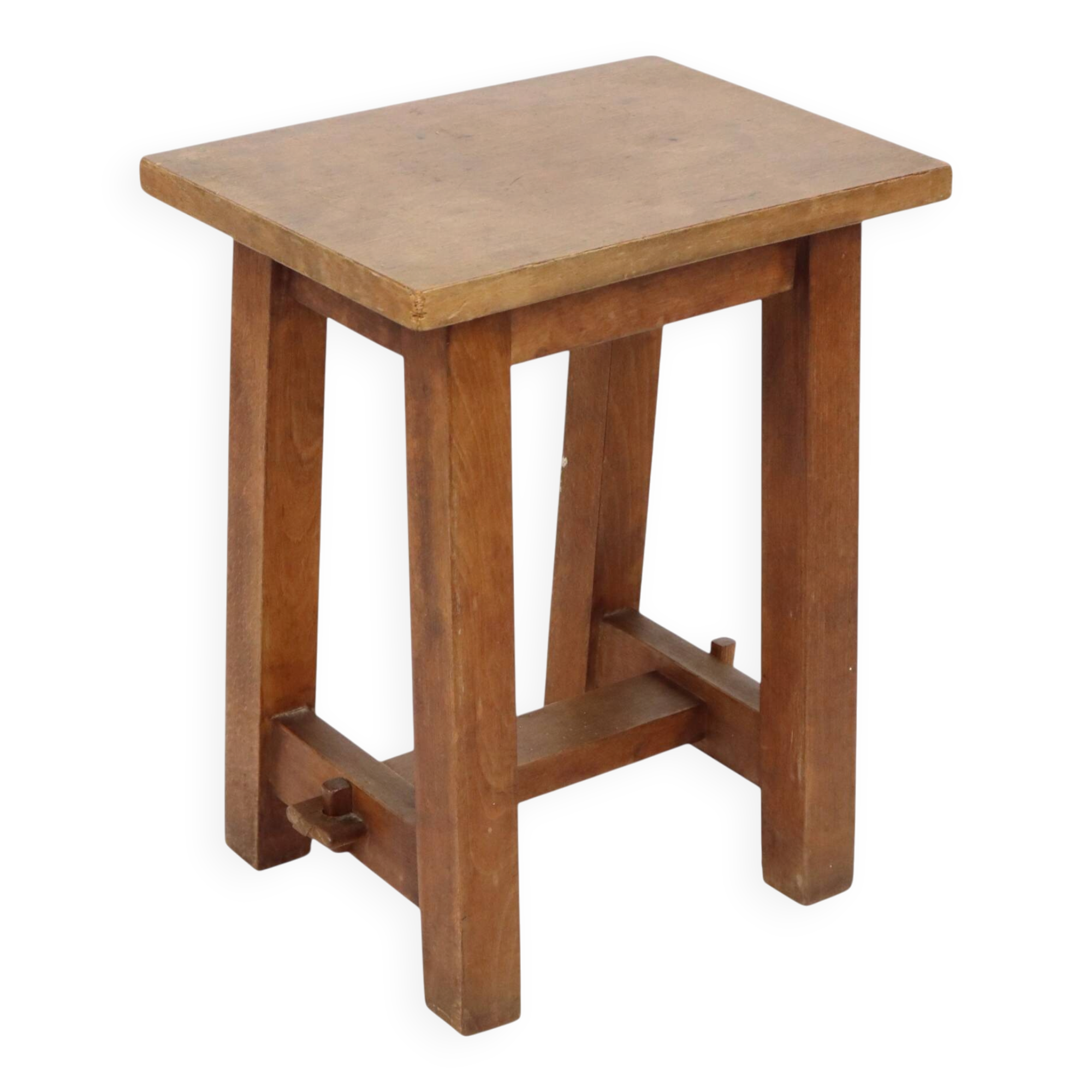 Charming Old Wooden Stool from Southern France – Rustic 1950s Style