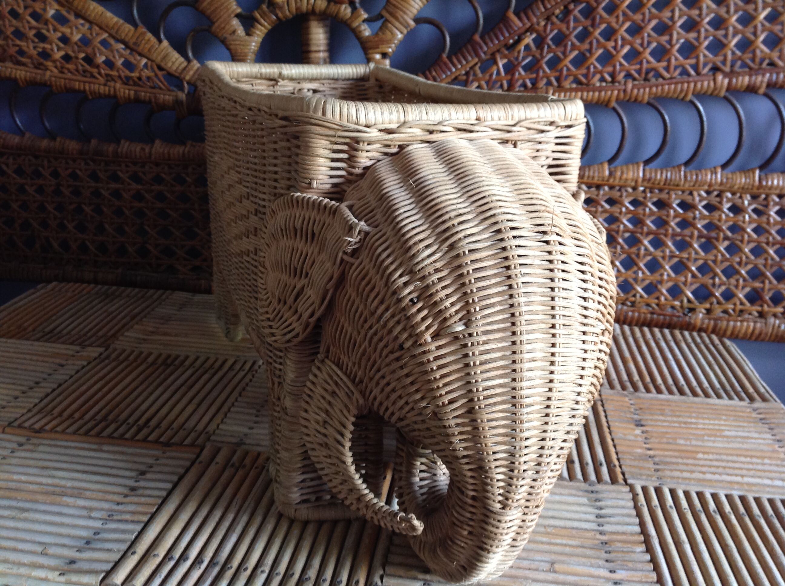 Vintage elephant basket