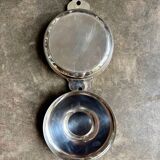 Silver-plated metal tureen, vegetable dish with ears and lid