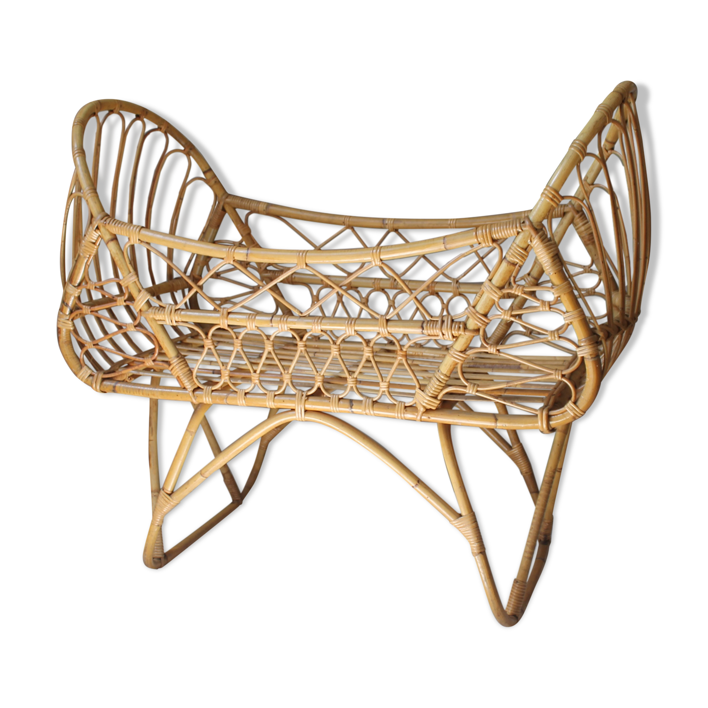 Vintage rattan cradle