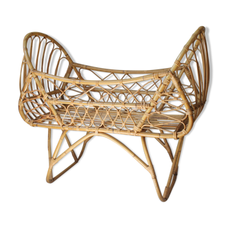 Vintage rattan cradle