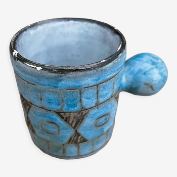 Tasse bleue Maunier Vallauris