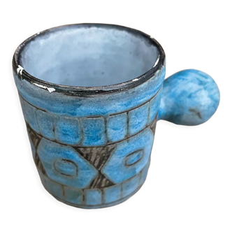 Tasse bleue Maunier Vallauris