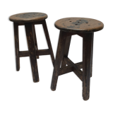 Pair of teak stools