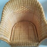Pair of two light rattan chairs