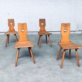 Vintage Belgian Brutalist Pub Café Chair Set by Torck, 1960s, Set of 4
