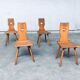 Vintage Belgian Brutalist Pub Café Chair Set by Torck, 1960s, Set of 4
