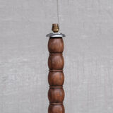French Mid-Century Tall Wooden Table Lamp