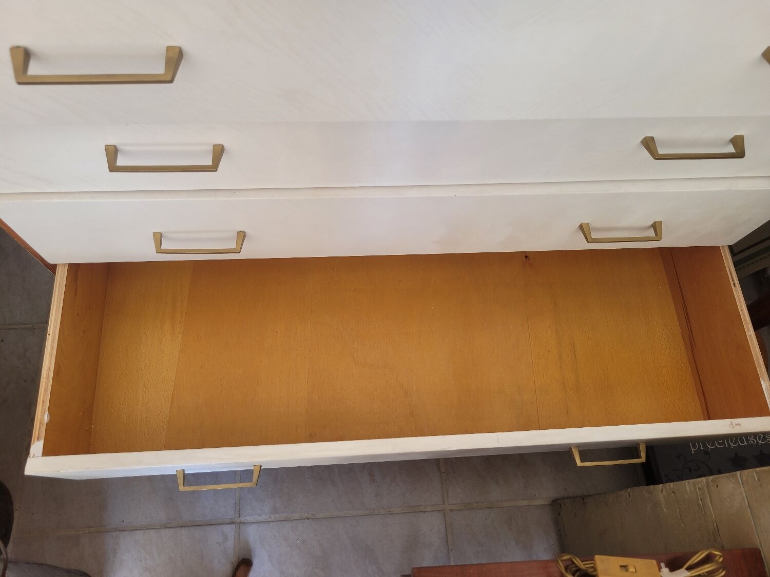 Vintage chest of drawers compass feet