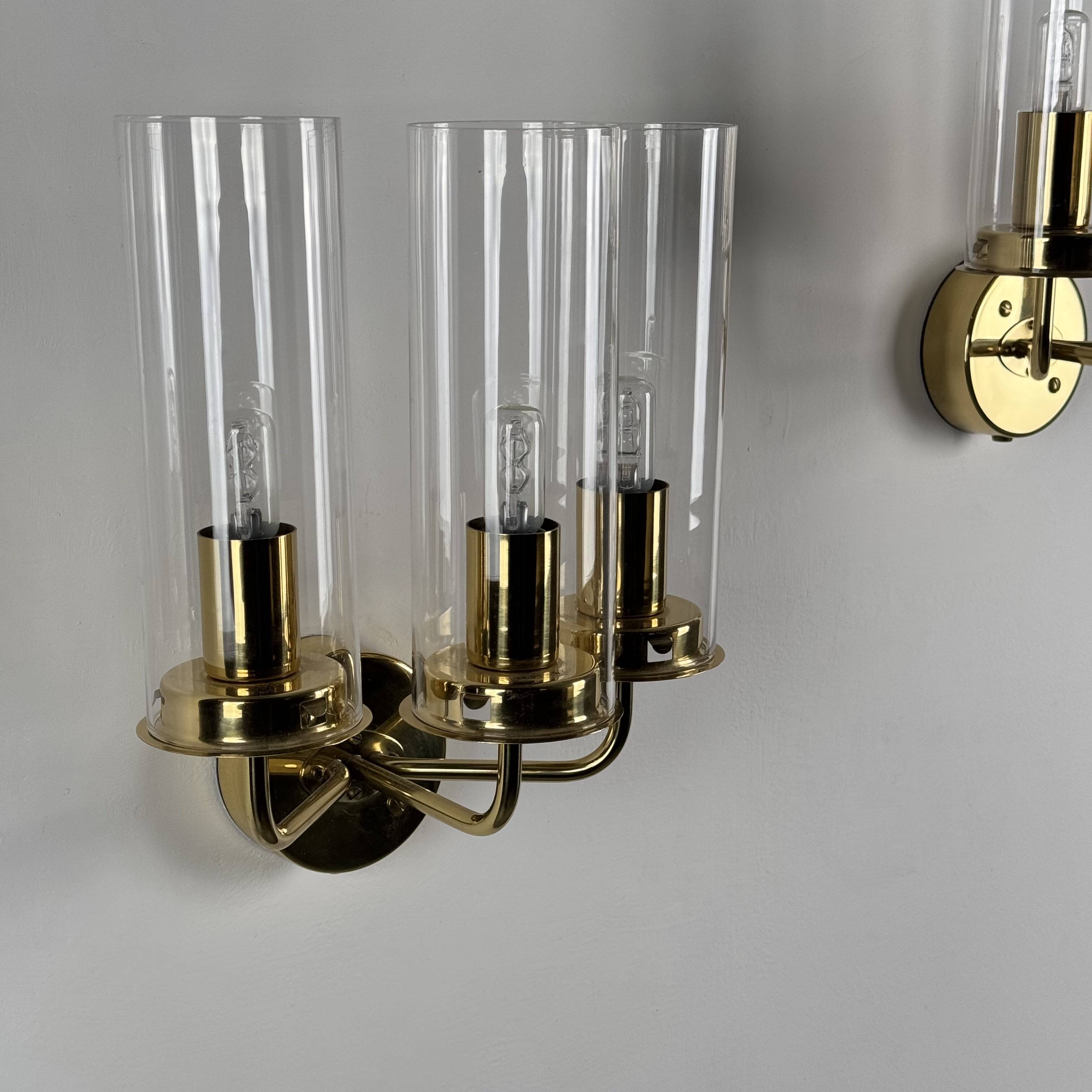 Hans-Agne Jakobsson Wall Lamps “Sonata” Model V 169/3 Markaryd, Sweden, 1960s