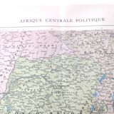 Carte vintage Afrique Centrale  38x43cm de 1950
