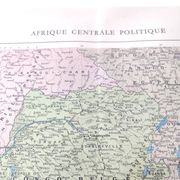 Vintage map of Central Africa 38x43cm from 1950