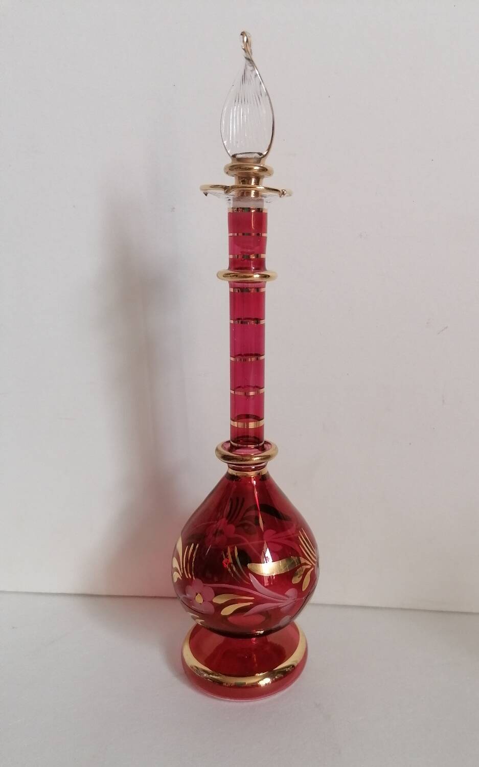 6 Egyptian gold and mouth-blown perfume bottles