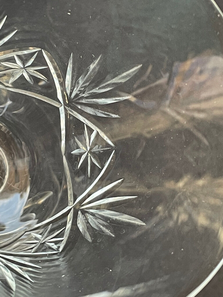 Large wine glasses (5) - Art Deco - Blown and cut crystal