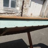 Table and chairs art deco wood and pastel