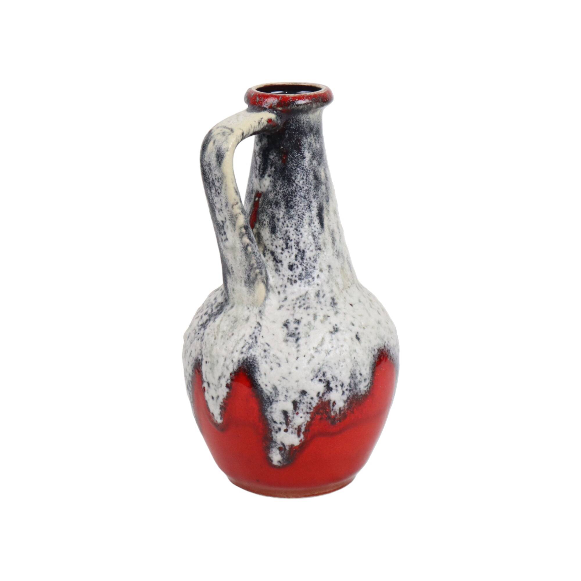 Red Fat Lava Design Vase Bay Keramik West Germany Pottery 67-30
