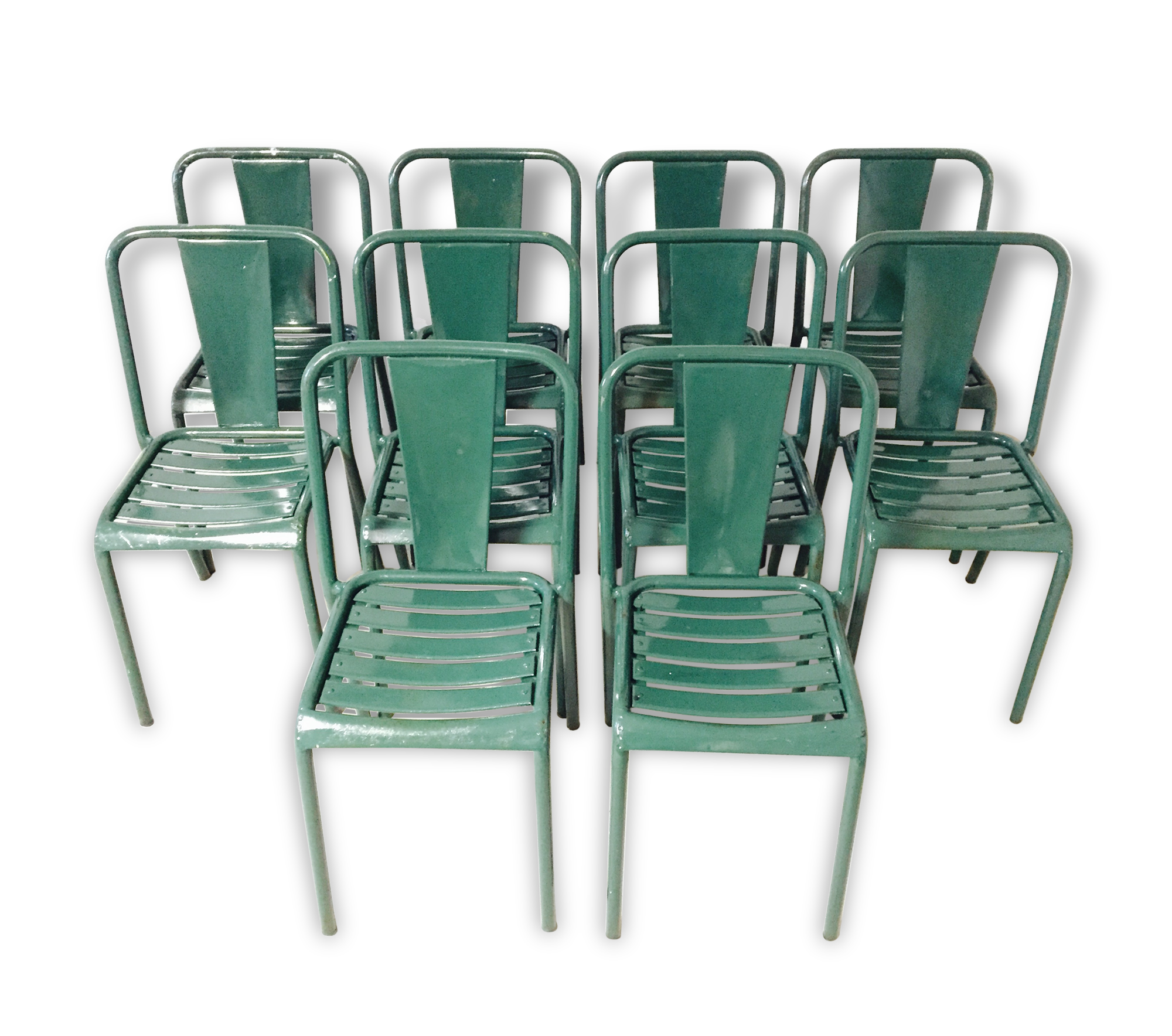 10 chaises TOLIX modèle T4 vintage