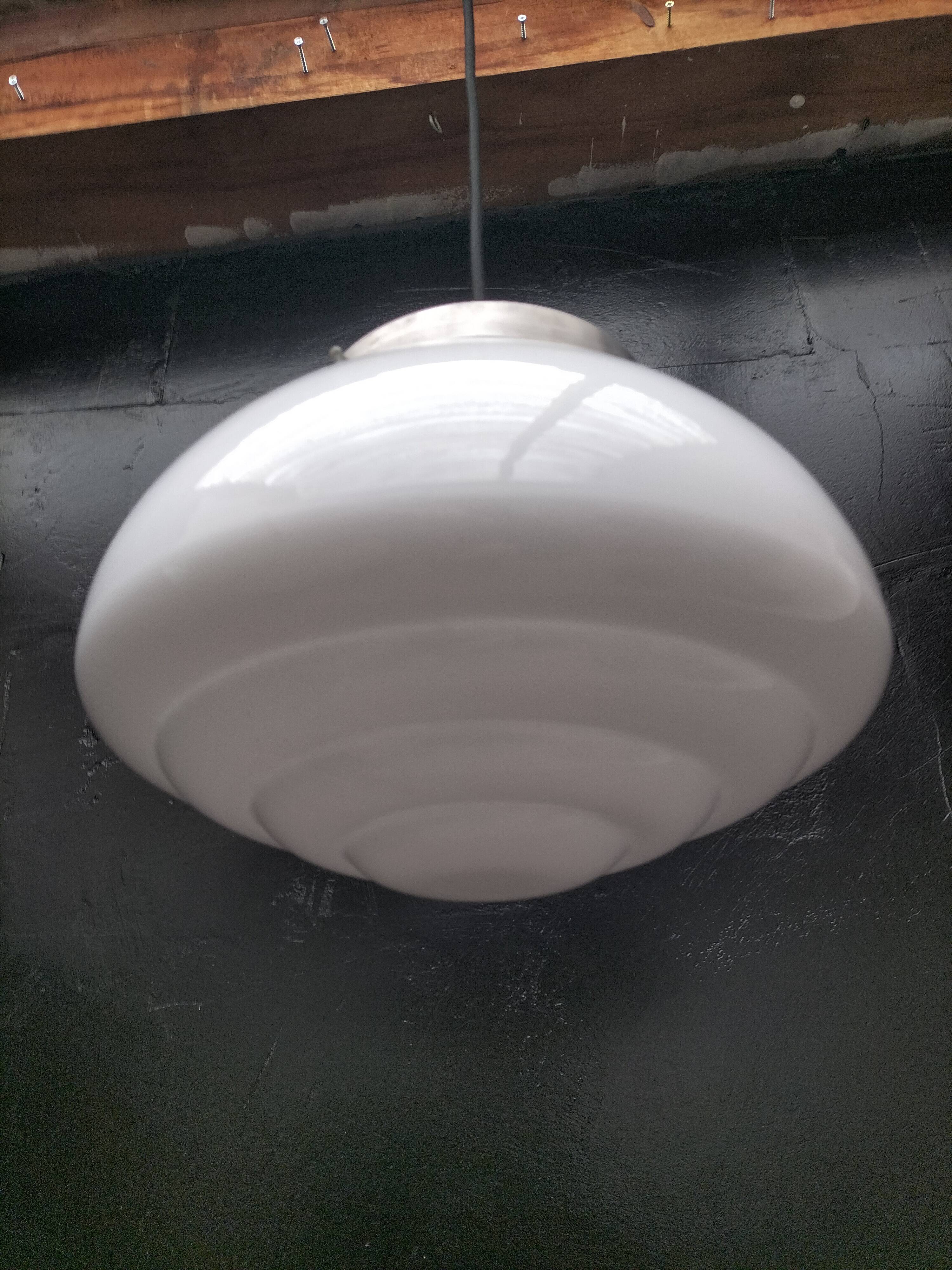 Opaline art deco pendant light