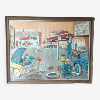 Framed school poster “the garage” 73x95