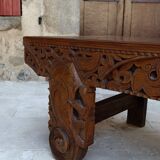 Important Indonesian bench in carved wood, Early 20th century