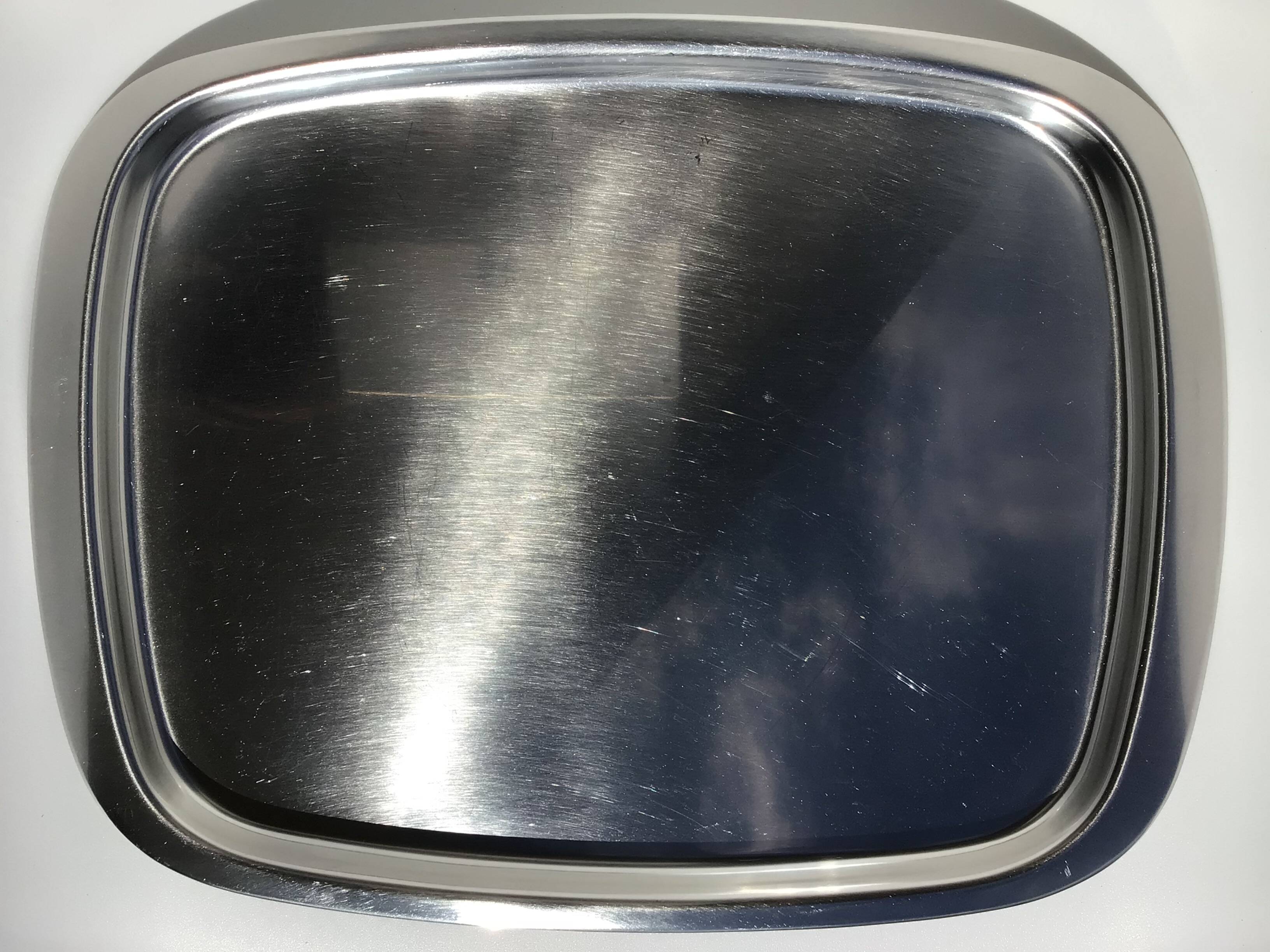 England rectangular stainless steel tray with rounded corners
