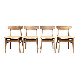 Suite of 4 chairs "scandinavian design" 1950.