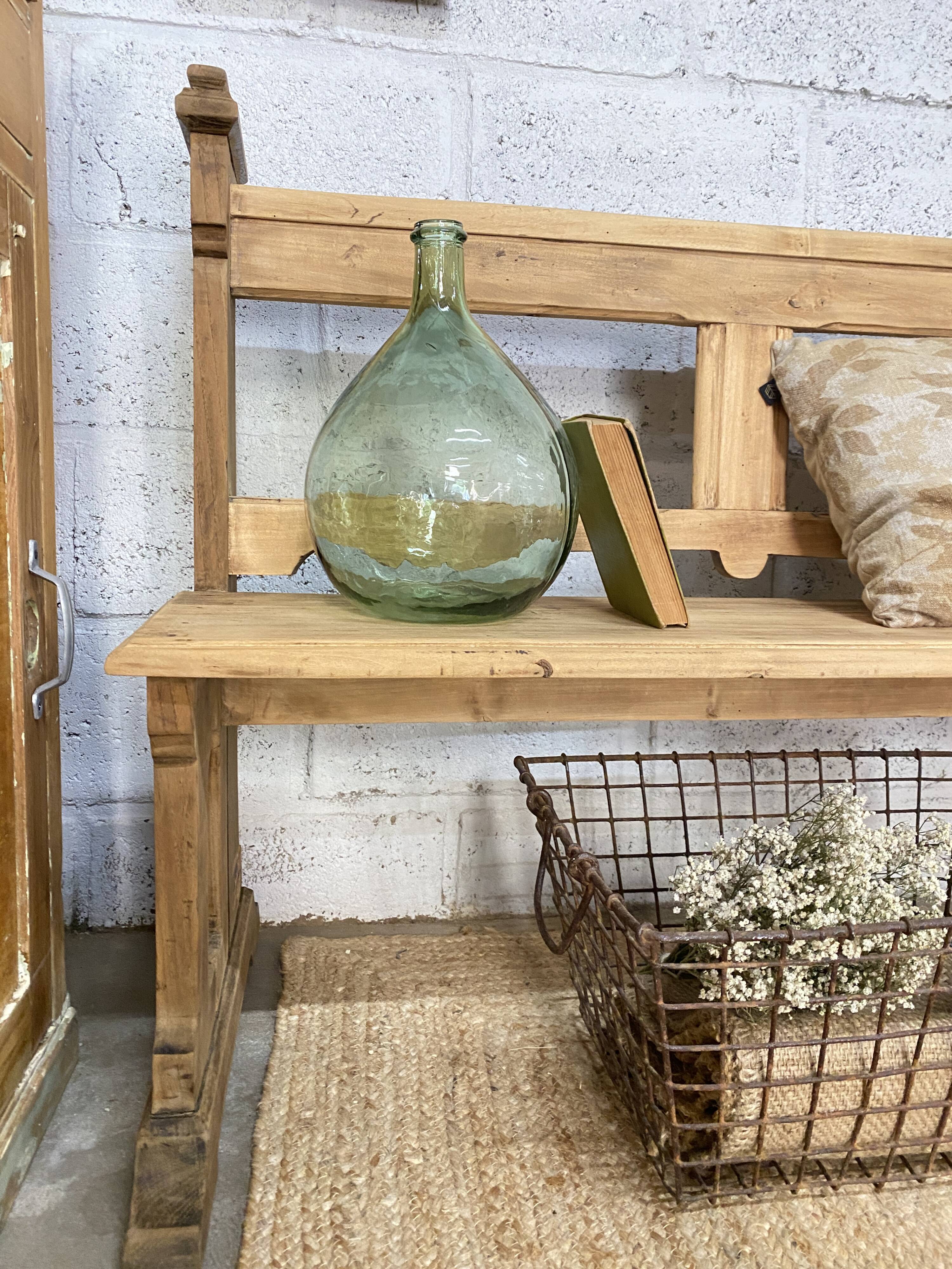 Large oak church pew