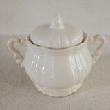 Sarreguemines ivory iron earth sugar bowl