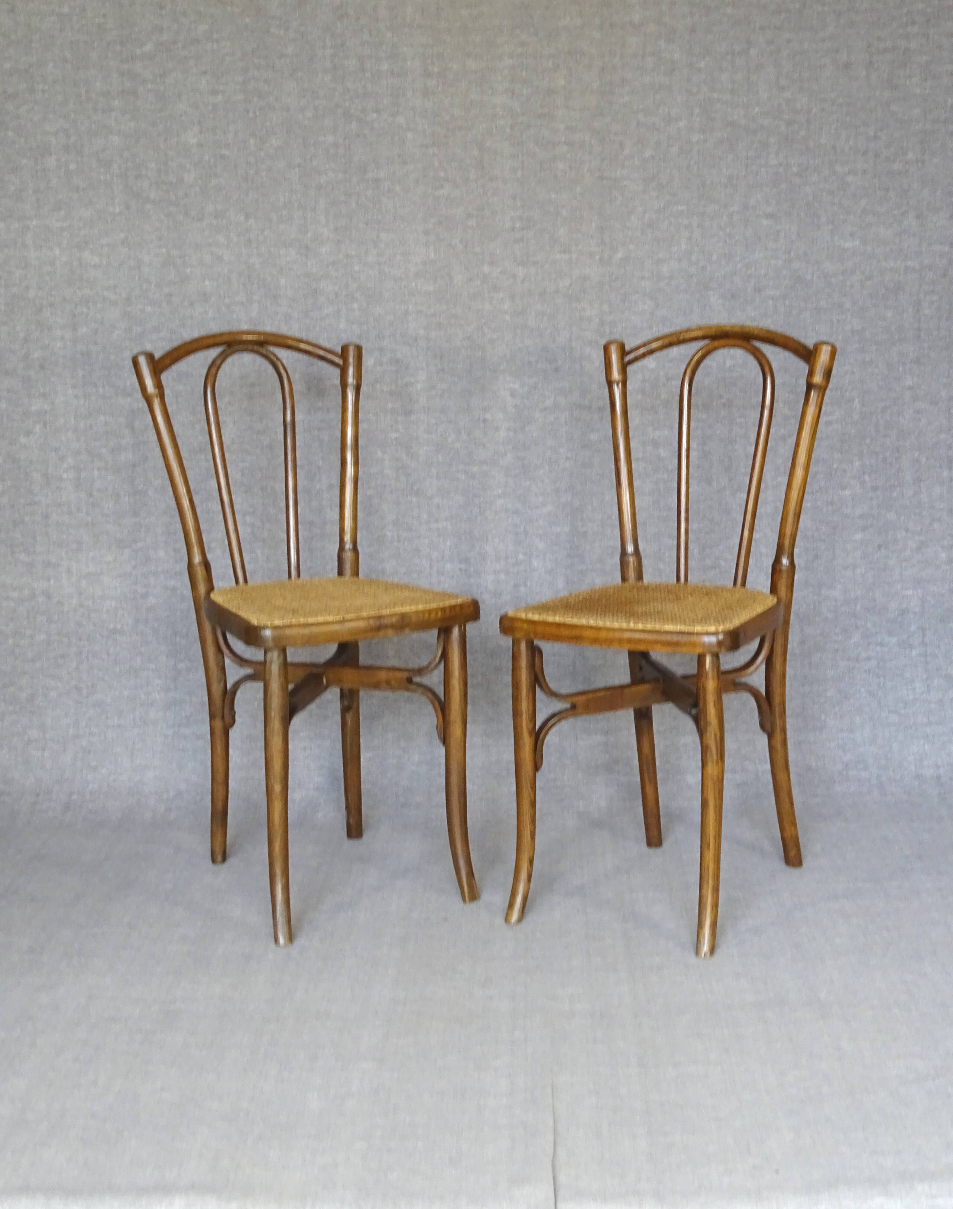 2 Cambier caned bistro chairs Belgium 1920 - No. 233 -