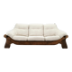 Brutalist Solid Oak and Bouclé Three-Seat Sofa, Czechoslovakia 1970s