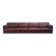 Brown leather modular sofa by De Sede; DS76, 1970s (straight)