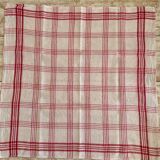 Set of 8 square towels (or tea towels) with red and blue checkered -65x65 cm - Métis