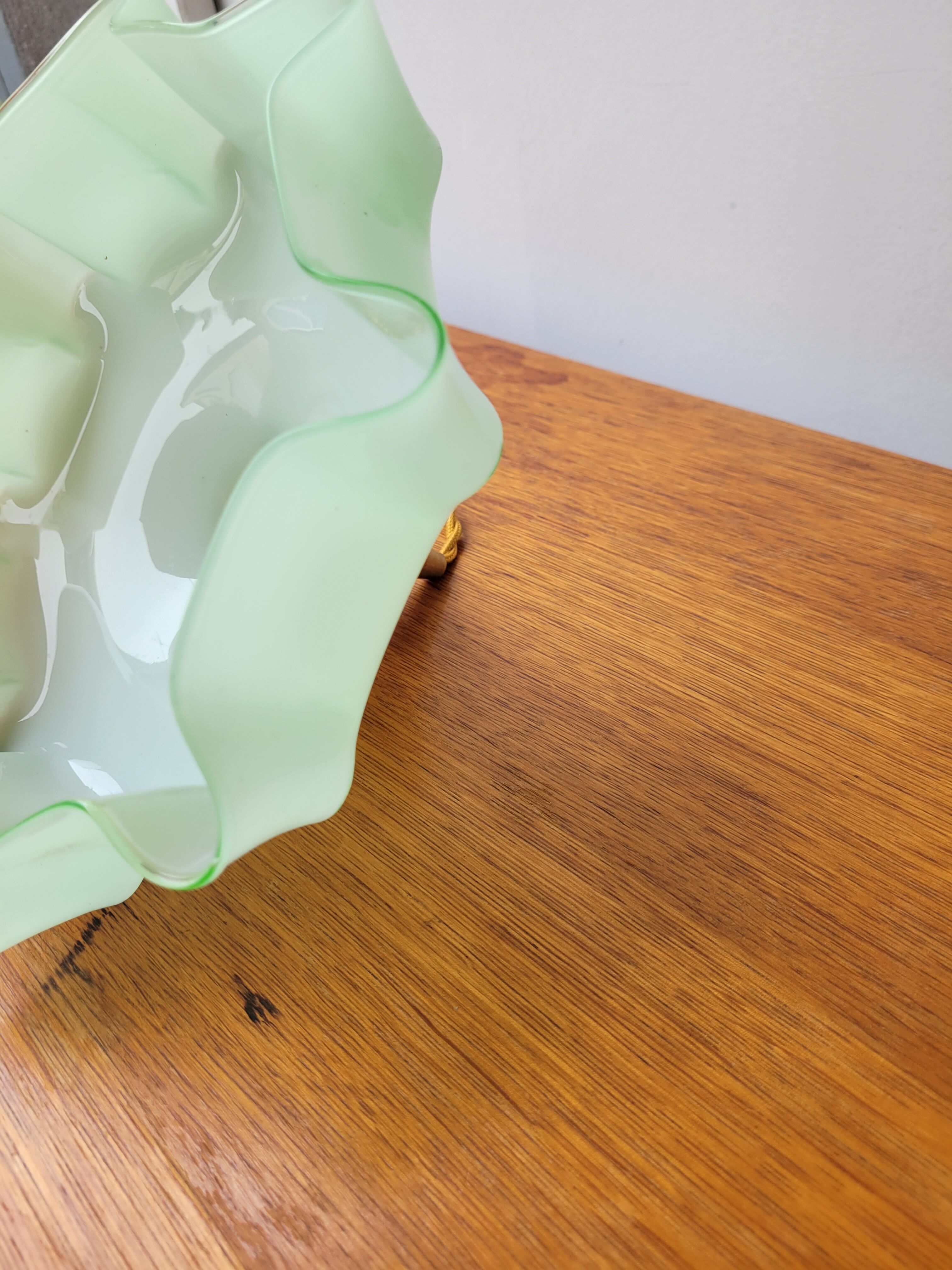 Green draped opaline pendant lamp