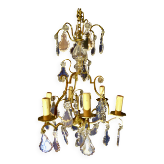 Lustre cage à pampilles