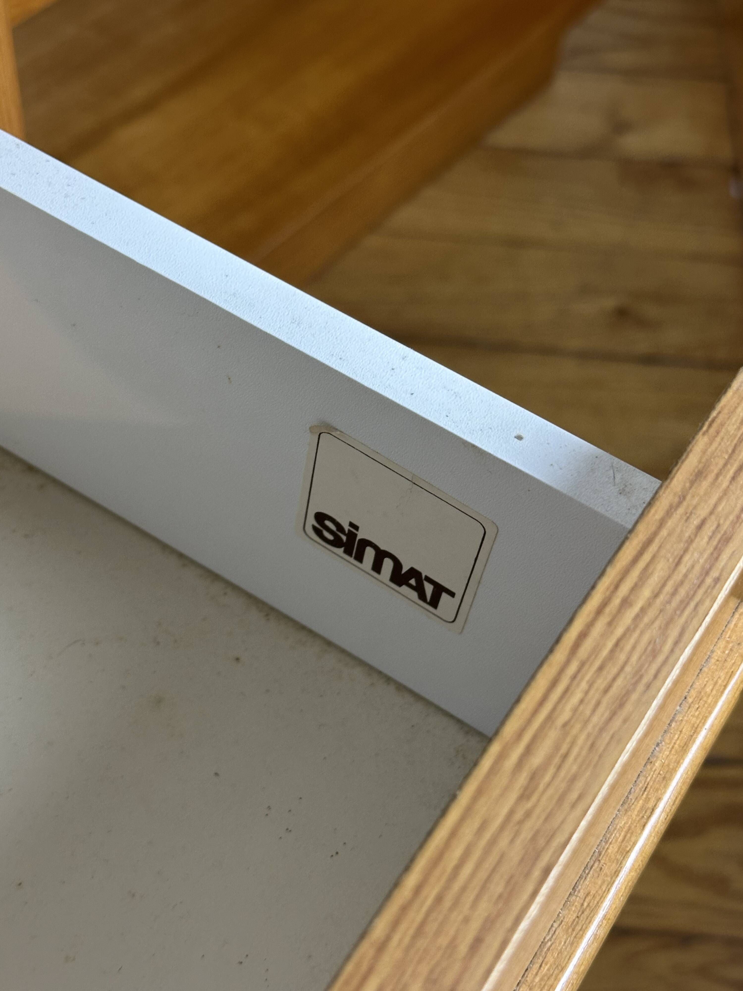 2 tables de chevet en orme Simat années 80