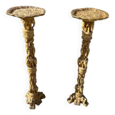 Pair of sculpted resin columns