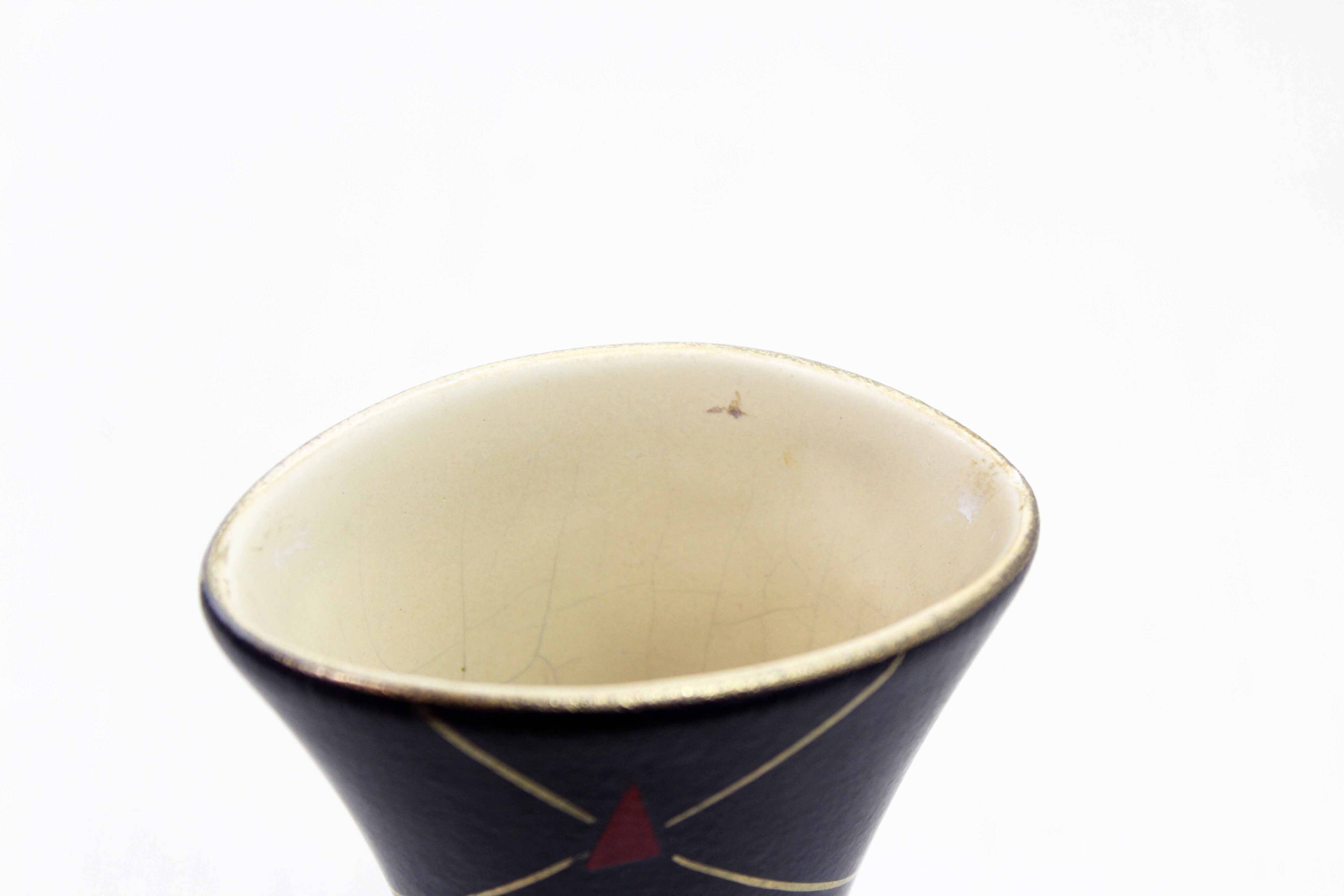 Vintage vase with geometric decorations 1970