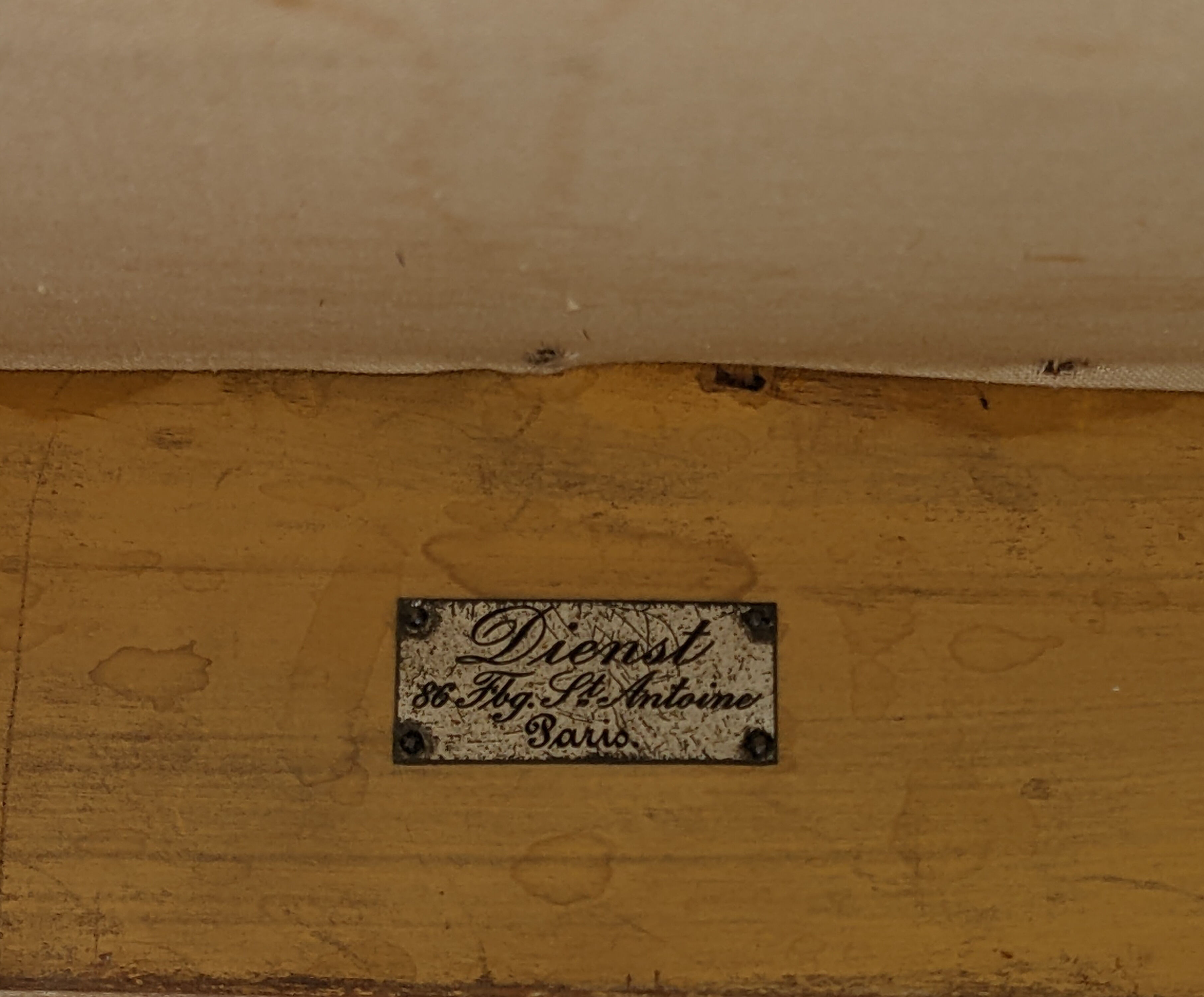 Wingback armchair in carved gilded wood signed Maison Dienst Paris 19th century