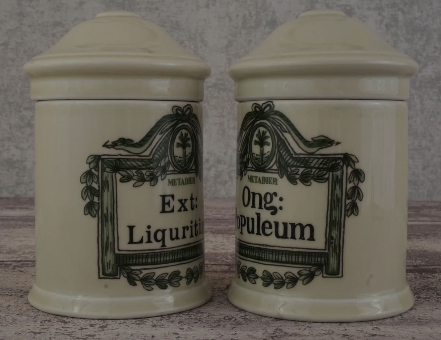 Pair of limoges porcelain storage boxes