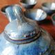 Blue slipware tea set - Bernard Leclerc
