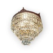 Bronze and Crystal Ceiling Light