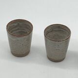 Ensemble de 4 gobelets / verre grès Roger Jacques , vintage