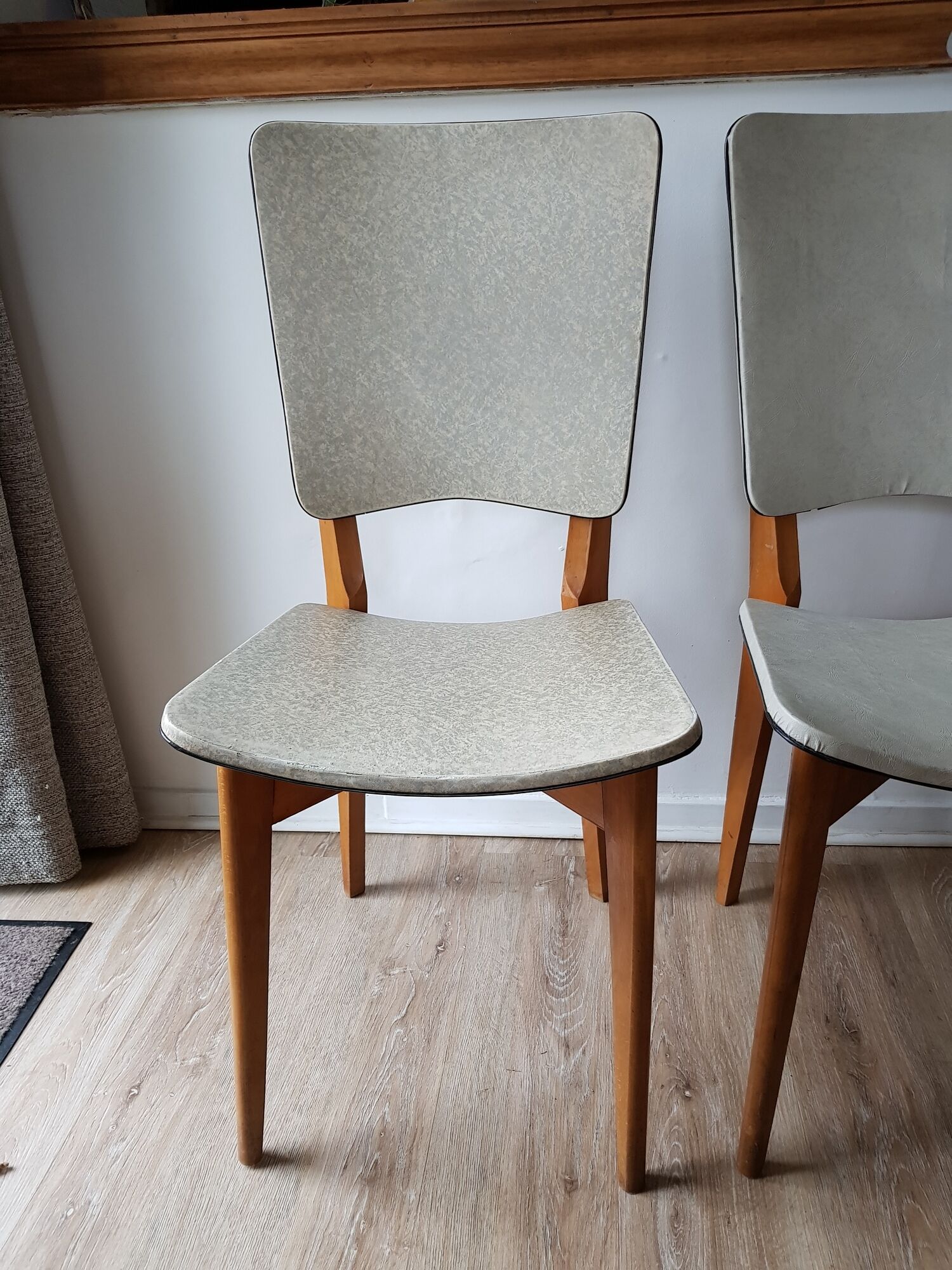 Pair of vintage Scandinavian-style skai chairs