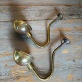 2 industrial brass wall lights - Denmark 70s-80s