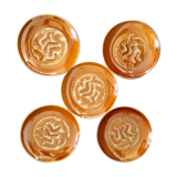 Set of 5 small plates, retro Polish ceramic Pruszkow